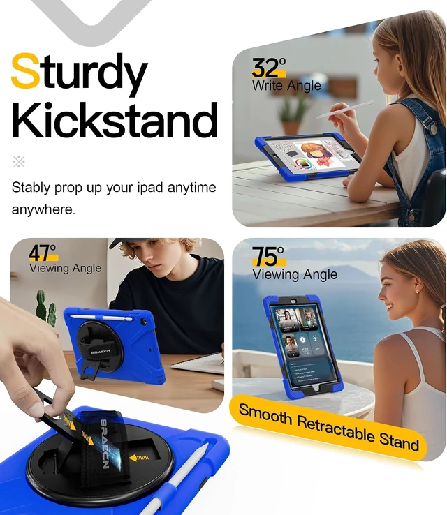 Alt view image 3 of 7 - Case for iPad 6th/5th Generation - 9.7 inch 2018/2017 Blue
