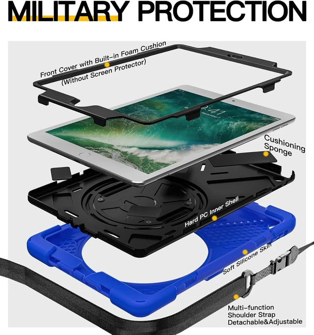 Alt view image 6 of 7 - Case for iPad 6th/5th Generation - 9.7 inch 2018/2017 Blue