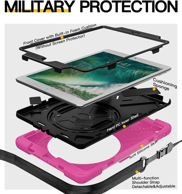 Alt view image 6 of 7 - Case for iPad 6th/5th Generation - 9.7 inch 2018/2017 Rose