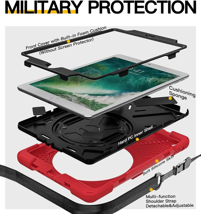 Alt view image 6 of 7 - Case for iPad 6th/5th Generation - 9.7 inch 2018/2017 Red