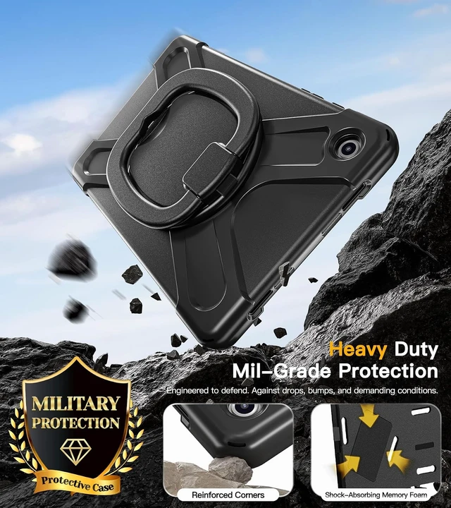 Alt view image 3 of 7 - Case for SAM-SUNG Galaxy Tab A9+ Plus - 2023 Black Tablet A9+ Case