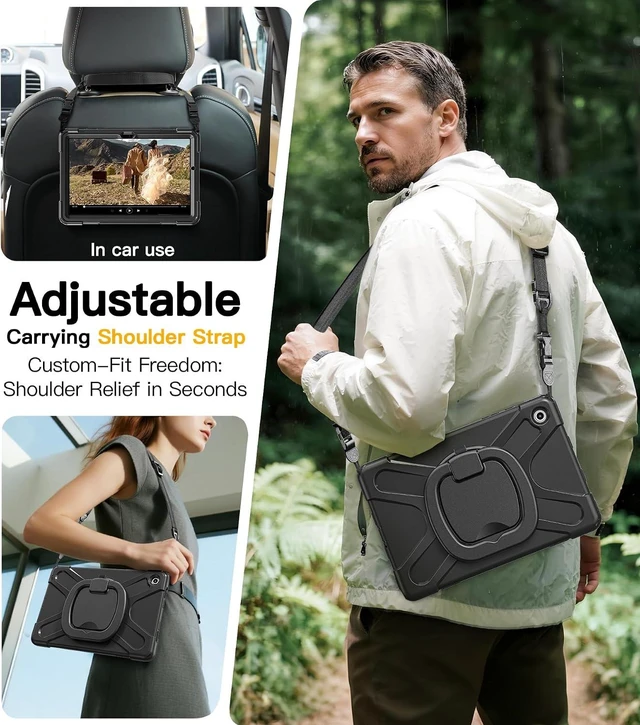 Alt view image 5 of 7 - Case for SAM-SUNG Galaxy Tab A9+ Plus - 2023 Black Tablet A9+ Case