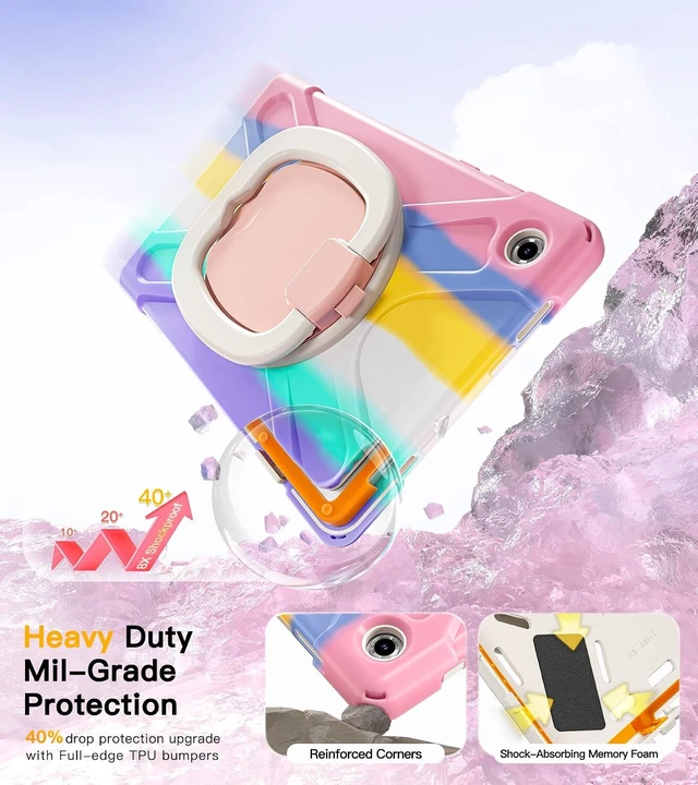 Alt view image 3 of 7 - Case for SAM-SUNG Galaxy Tab A11+ Plus - 2025 Colorful Pink