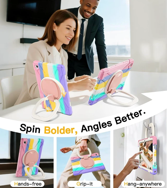 Alt view image 4 of 7 - Case for SAM-SUNG Galaxy Tab A11+ Plus - 2025 Colorful Pink