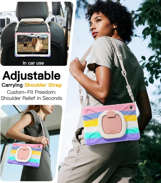 Alt view image 5 of 7 - Case for SAM-SUNG Galaxy Tab A11+ Plus - 2025 Colorful Pink