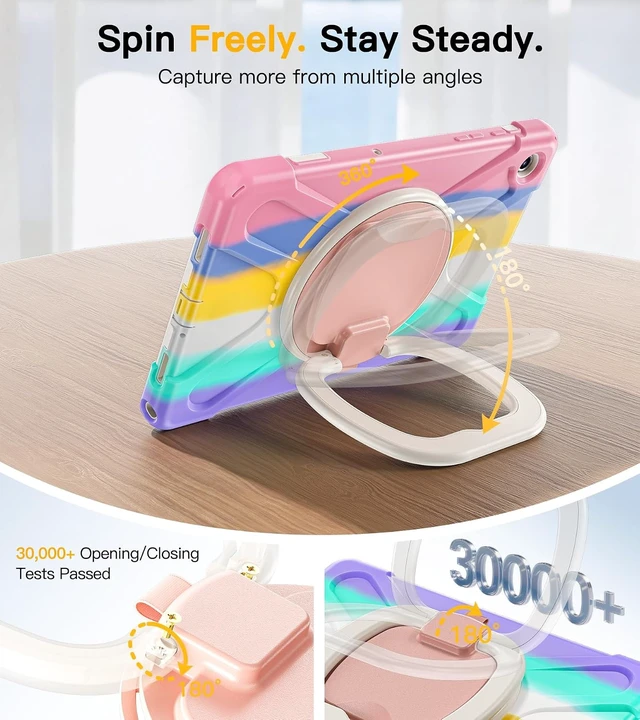 Alt view image 4 of 7 - Case for SAM-SUNG Galaxy Tab A9+ Plus - 2023 Colorful Pink