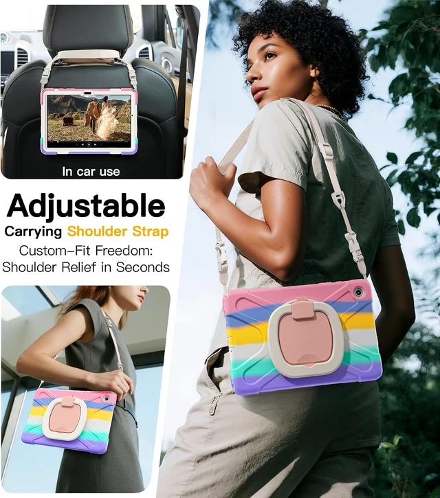 Alt view image 5 of 7 - Case for SAM-SUNG Galaxy Tab A9+ Plus - 2023 Colorful Pink