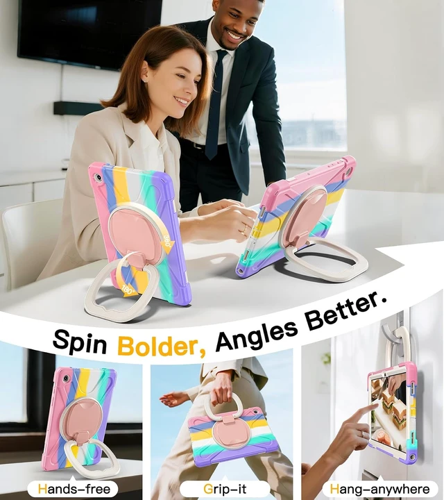 Alt view image 7 of 7 - Case for SAM-SUNG Galaxy Tab A9+ Plus - 2023 Colorful Pink