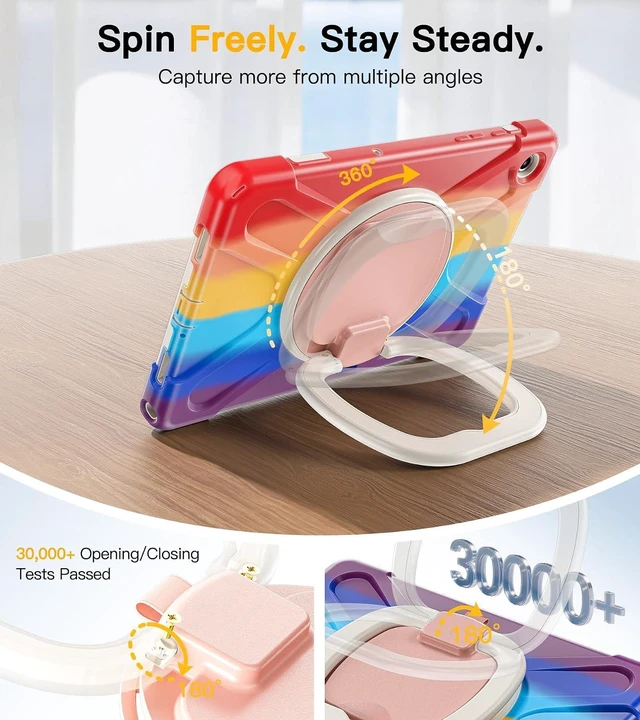 Alt view image 4 of 7 - Case for SAM-SUNG Galaxy Tab A9+ Plus - 2023 Colorful Red