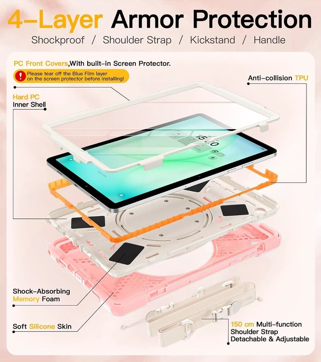 Alt view image 6 of 7 - Case for SAM-SUNG Galaxy Tab A11+ Plus - 2025 Sakura Pink