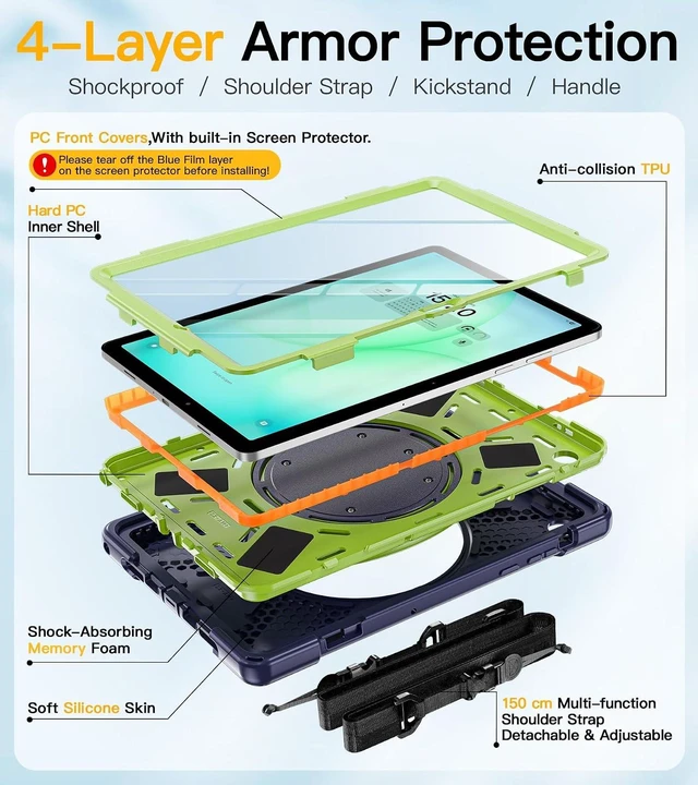 Alt view image 6 of 7 - Case for SAM-SUNG Galaxy Tab A11+ Plus - 2025 Navy Green
