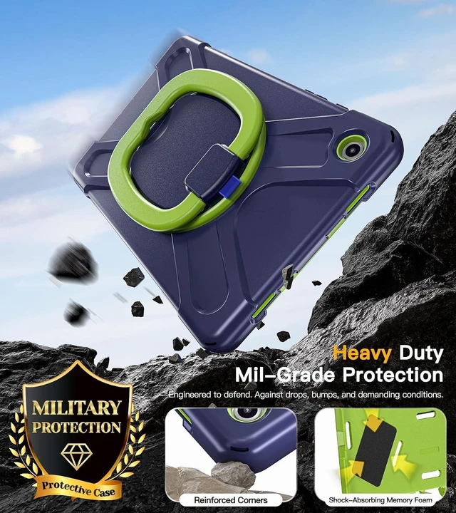 Alt view image 3 of 7 - Case for SAM-SUNG Galaxy Tab A9+ Plus - 2023 Navy Green Tab A9+ Case