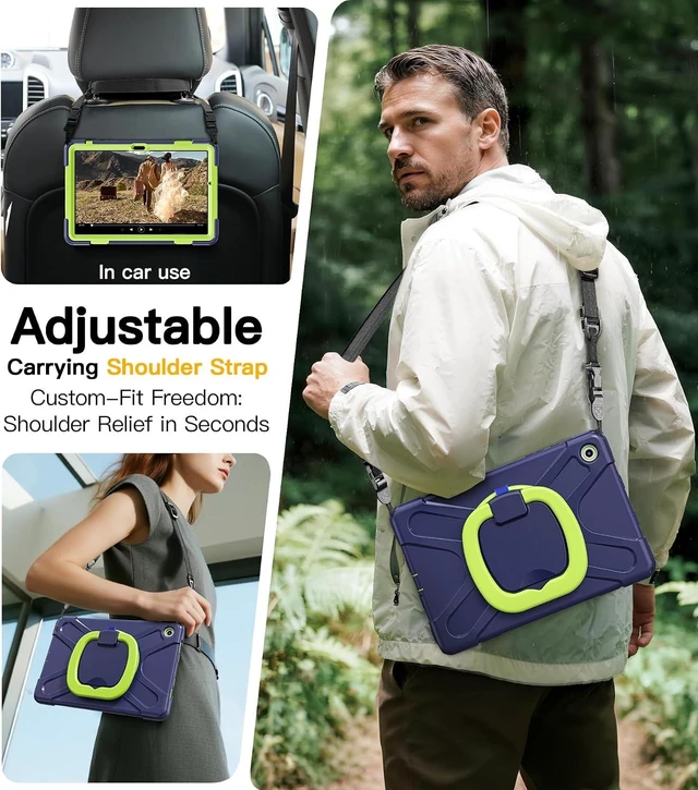Alt view image 5 of 7 - Case for SAM-SUNG Galaxy Tab A9+ Plus - 2023 Navy Green Tab A9+ Case