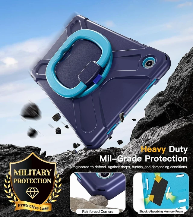 Alt view image 3 of 7 - Case for SAM-SUNG Galaxy Tab A9+ Plus - 2023, Navy Blue Tab A9+ Case