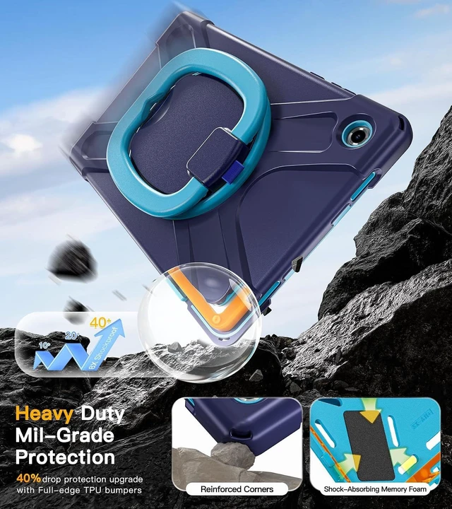Alt view image 3 of 7 - Case for SAM-SUNG Galaxy Tab A11+ Plus - 2025 Navy Blue Tab A11+ Case