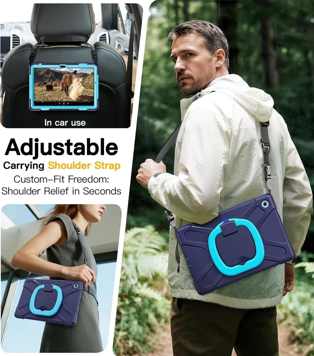 Alt view image 5 of 7 - Case for SAM-SUNG Galaxy Tab A11+ Plus - 2025 Navy Blue Tab A11+ Case