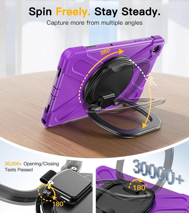 Alt view image 4 of 7 - Case for SAM-SUNG Galaxy Tab A9+ Plus - 2023 Purple Tablet A9+ Case