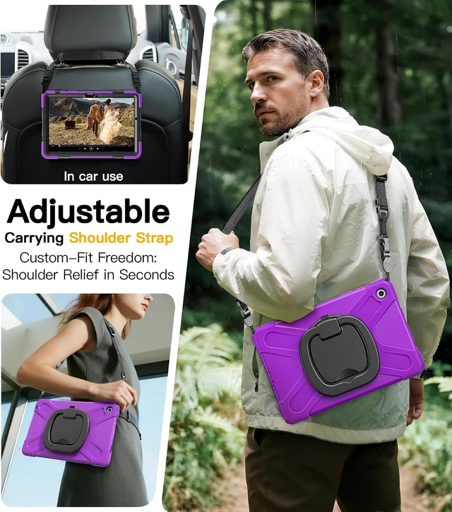 Alt view image 5 of 7 - Case for SAM-SUNG Galaxy Tab A9+ Plus - 2023 Purple Tablet A9+ Case