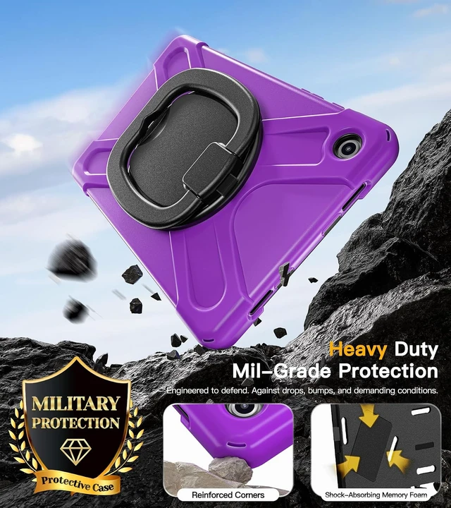 Alt view image 3 of 7 - Case for SAM-SUNG Galaxy Tab A9+ Plus - 2023 Purple Tablet A9+ Case