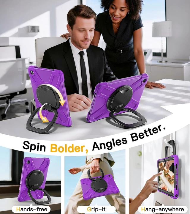 Alt view image 7 of 7 - Case for SAM-SUNG Galaxy Tab A9+ Plus - 2023 Purple Tablet A9+ Case