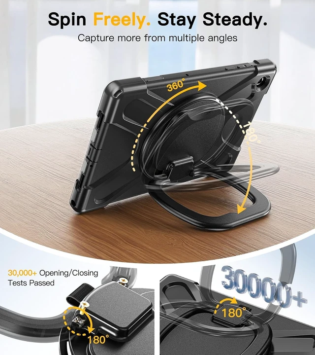 Alt view image 7 of 7 - Case for SAM-SUNG Galaxy Tab A11+ Plus - 2025 Black Tab A11+ Case