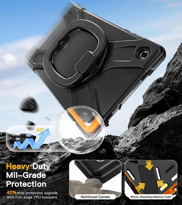 Alt view image 3 of 7 - Case for SAM-SUNG Galaxy Tab A11+ Plus - 2025 Black Tab A11+ Case