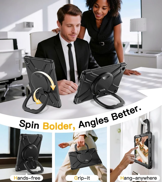 Alt view image 4 of 7 - Case for SAM-SUNG Galaxy Tab A11+ Plus - 2025 Black Tab A11+ Case