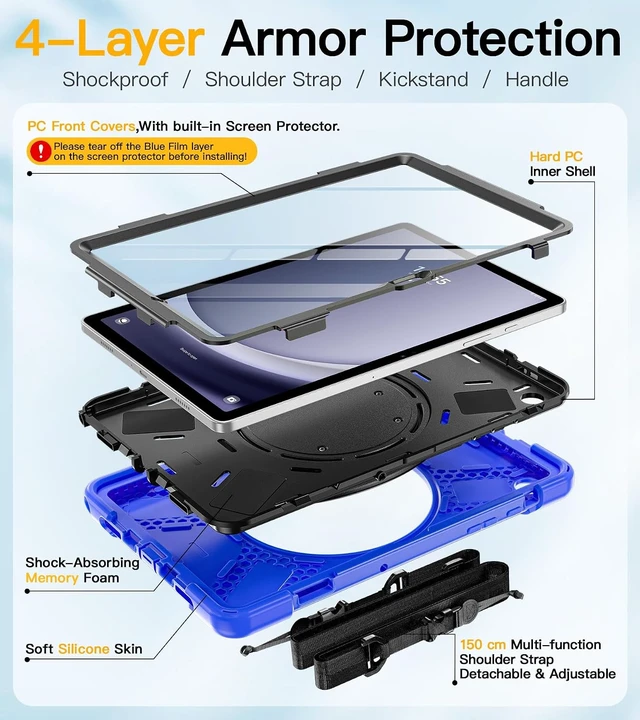Alt view image 6 of 7 - Case for SAM-SUNG Galaxy Tab A9+ Plus - 2023 Blue Tablet A9+ Case