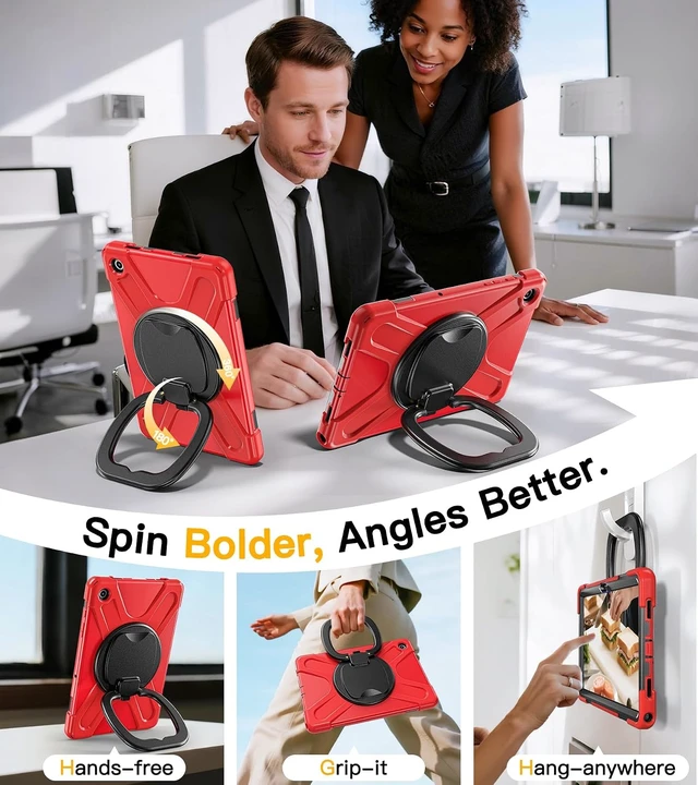 Alt view image 7 of 7 - Case for SAM-SUNG Galaxy Tab A9+ Plus - 2023 Red Tablet A9+ Case