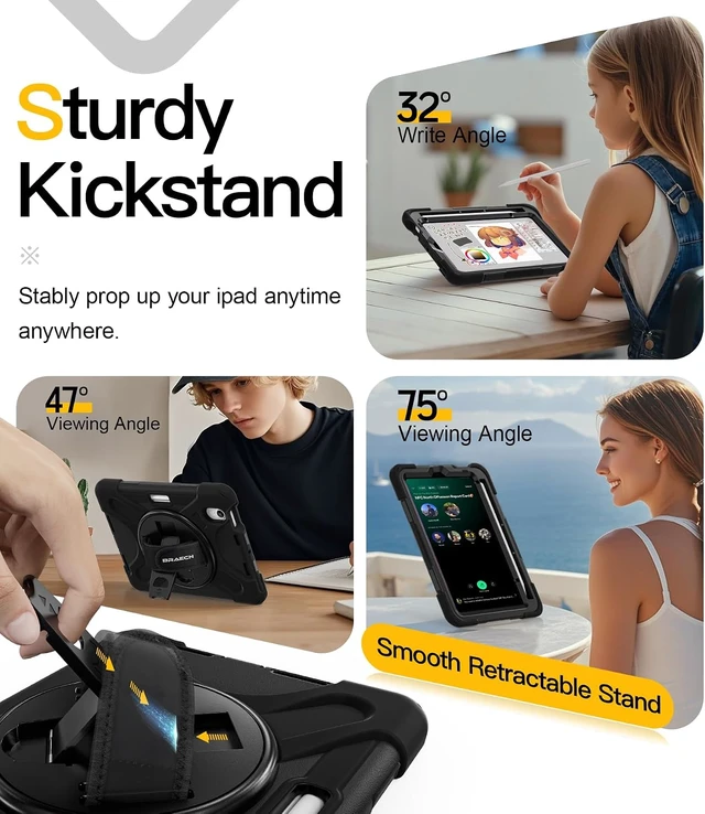 Alt view image 4 of 7 - for iPad mini 7(A17 Pro)/ 6 case 2024/2021 8.3" Velcro Hand Strap
