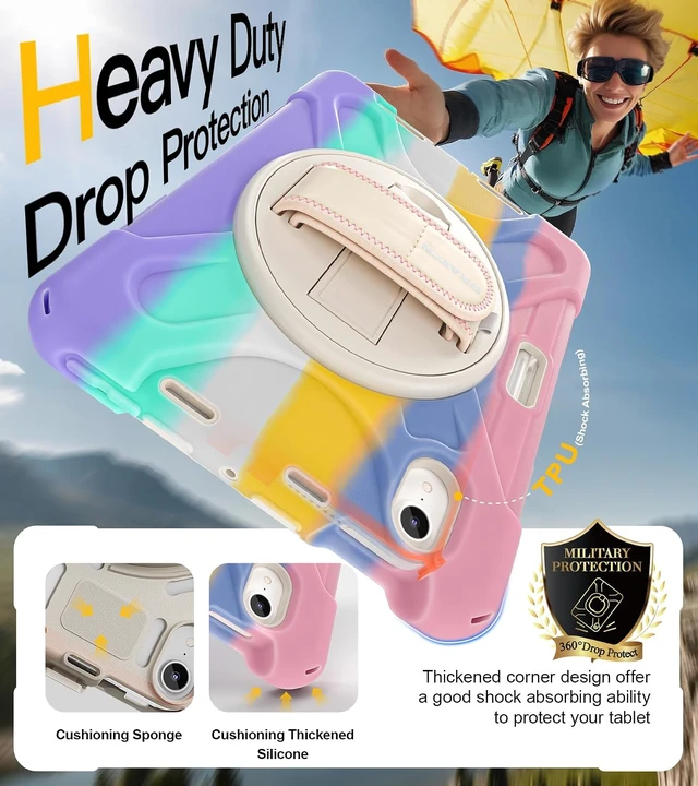 Alt view image 3 of 7 - for iPad mini 7(A17 Pro)/ 6 case 2024/2021 8.3" Velcro Hand Strap