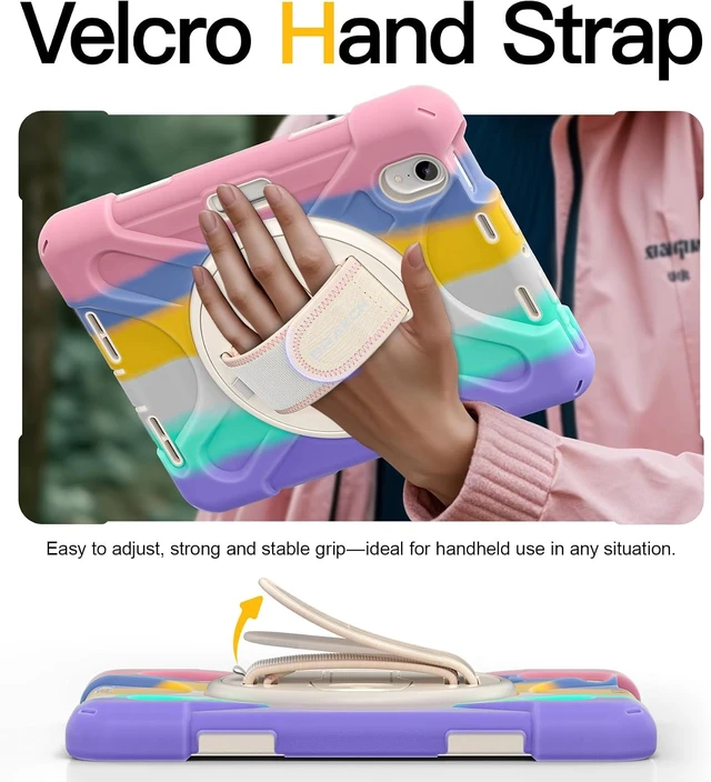 Alt view image 5 of 7 - for iPad mini 7(A17 Pro)/ 6 case 2024/2021 8.3" Velcro Hand Strap