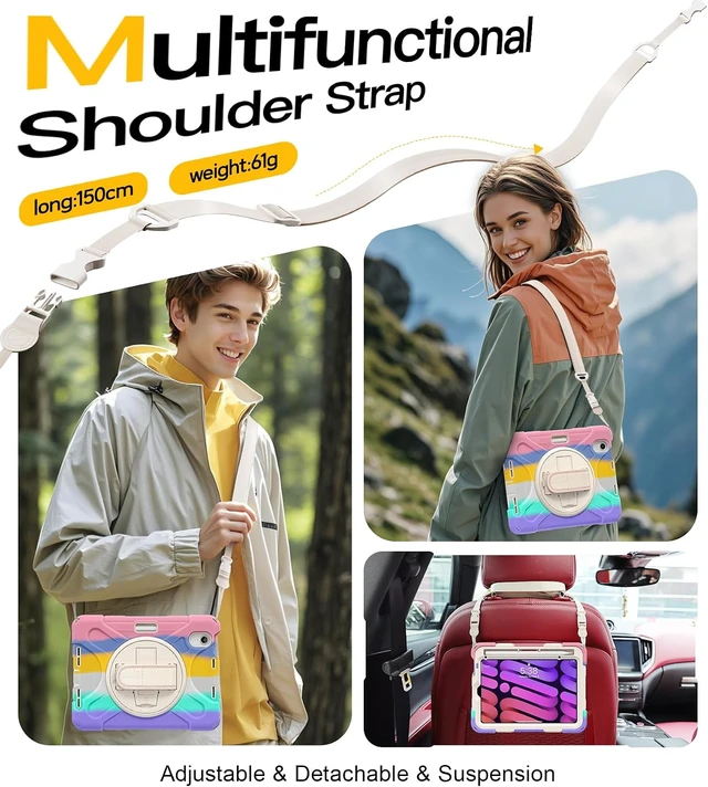 Alt view image 6 of 7 - for iPad mini 7(A17 Pro)/ 6 case 2024/2021 8.3" Velcro Hand Strap