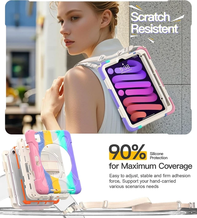 Alt view image 7 of 7 - for iPad mini 7(A17 Pro)/ 6 case 2024/2021 8.3" Velcro Hand Strap