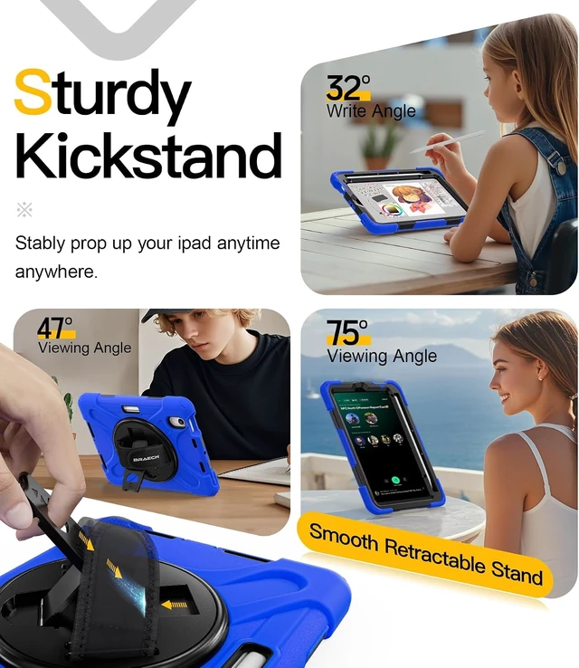 Alt view image 4 of 7 - for iPad mini 7(A17 Pro)/ 6 case 2024/2021 8.3" Velcro Hand Strap