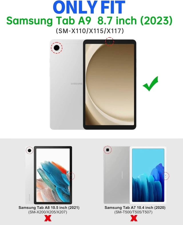 Alt view image 2 of 7 - Case for Galaxy Tab A9 - SAM-SUNG Tablet A9 8.7 inch 2023 Clear