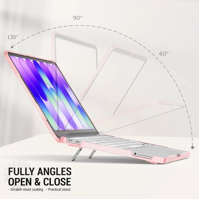 Alt view image 3 of 7 - Case for MacBook Neo (A18 Pro) 2026 13 inch, Shock-Absorbing Protection with Folding Stand &Mouse Pad Case for MacBook Neo (A18 Pro) 2026 13 inch, Pink