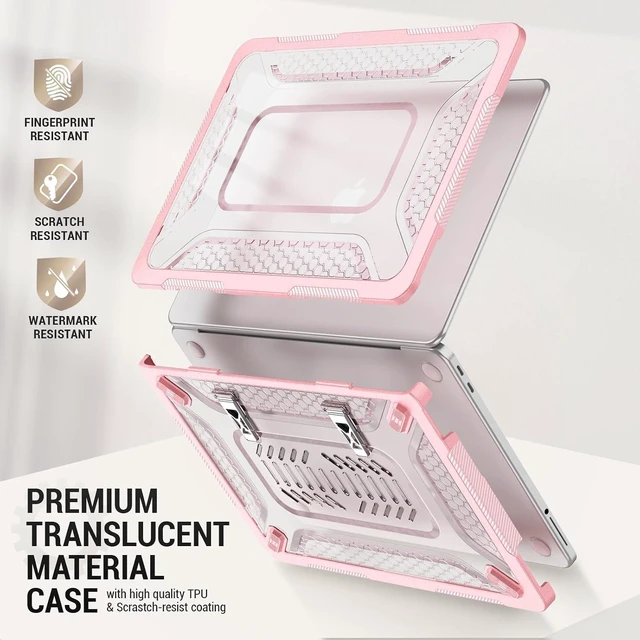 Alt view image 4 of 7 - Case for MacBook Neo (A18 Pro) 2026 13 inch, Shock-Absorbing Protection with Folding Stand &Mouse Pad Case for MacBook Neo (A18 Pro) 2026 13 inch, Pink