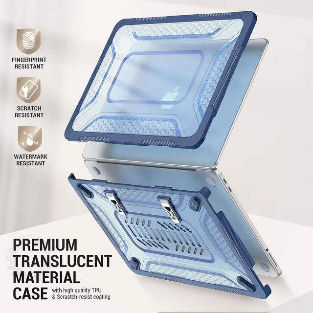 Alt view image 4 of 7 - Case for MacBook Neo (A18 Pro) 2026 13 inch, Shock-Absorbing Protection with Folding Stand &Mouse Pad Case for MacBook Neo (A18 Pro) 2026 13 inch, Blue
