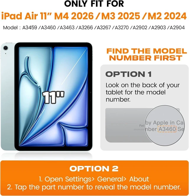 Alt view image 2 of 7 - Case for iPad Air 11-inch M4-M2 2026-2024 (Gen 8-6), Shockproof Heavy Duty Case with Screen Protector, Pencil Holder, Rotating Stand, Hand Strap, Shoulder Strap, Red