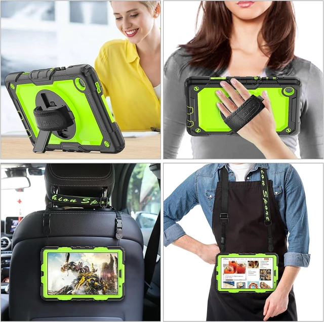 Alt view image 4 of 7 - Case for SAM-SUNG Galaxy Tab A7 Lite 8.7'' 2021, Green/Black