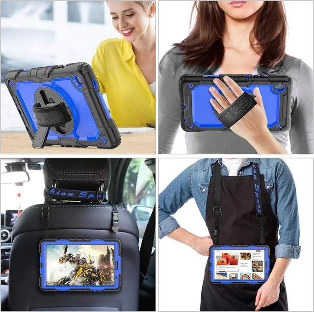 Alt view image 4 of 7 - Case for SAM-SUNG Galaxy Tab A7 Lite 8.7'' 2021, Blue/Black