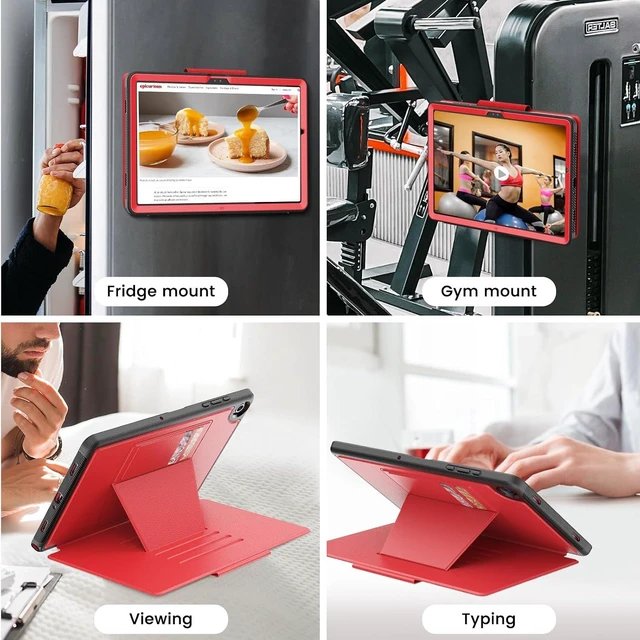 Alt view image 4 of 7 - Magnetic Case for SAM-SUNG Galaxy Tab A9+ Plus 11'', Red