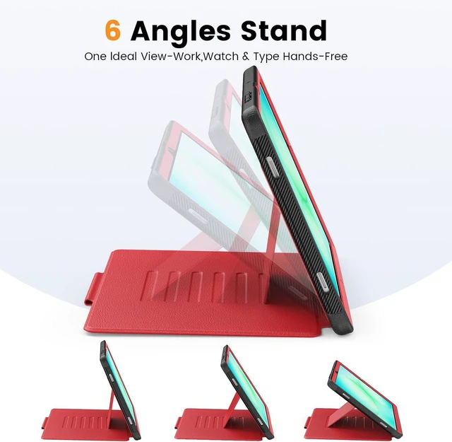 Alt view image 5 of 7 - Magnetic Case for SAM-SUNG Galaxy Tab A9+ Plus 11'', Red