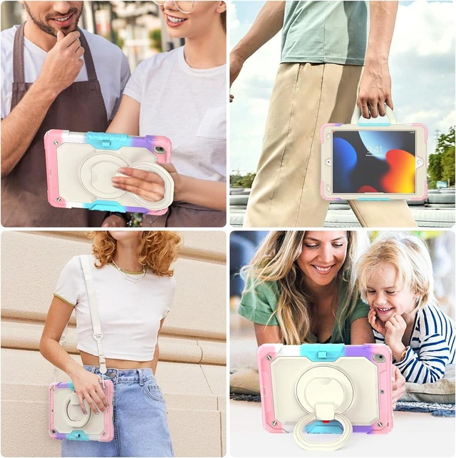 Alt view image 4 of 7 - Handle Case for iPad 9th/ 8th/ 7th Gen 10.2'', Colorful Pink