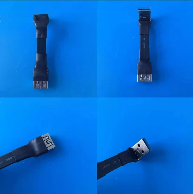 Alt view image 7 of 7 - USB 3.0 Type A Male to USB A Female Extension Ribbon Cable Fold 90 FPV Slim Flat Soft Flexible FPC (5cm, S2A-S4B)