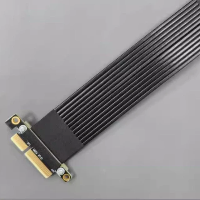 Alt view image 3 of 6 - ADT-Link PCIE 4.0/3.0 X1 Riser Cable Dual 90 Degree Right Angle PCIe 3.0 x4 to x4 Extension Cable PCI Express 4X Riser Card Ribbon Extender (M22SL 4.0, 5cm)