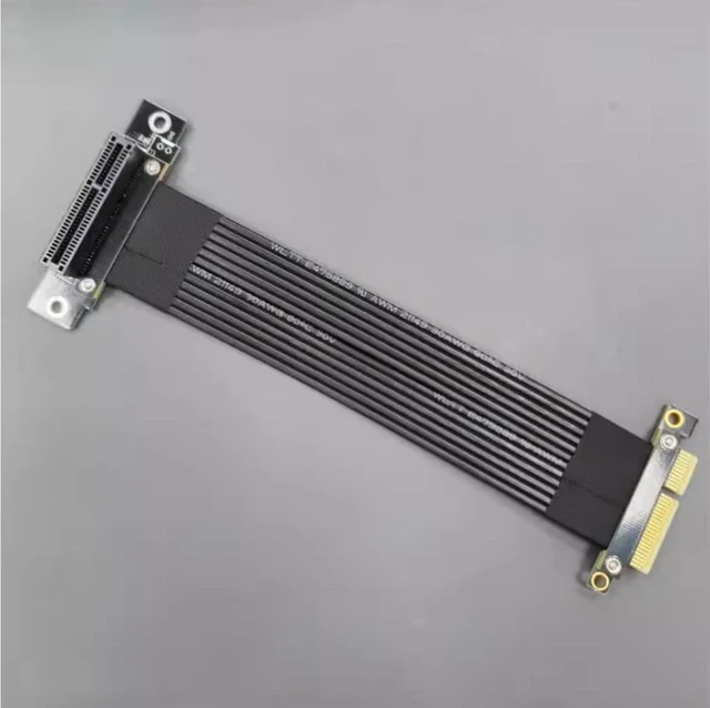 Alt view image 5 of 6 - ADT-Link PCIE 4.0/3.0 X1 Riser Cable Dual 90 Degree Right Angle PCIe 3.0 x4 to x4 Extension Cable PCI Express 4X Riser Card Ribbon Extender (M22SL 4.0, 5cm)