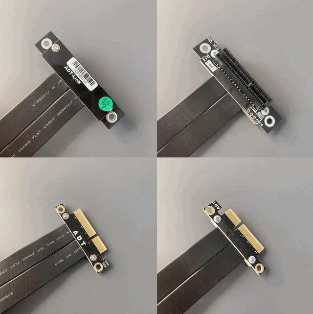 Alt view image 3 of 4 - PCIE 4.0/3.0 X1 Riser Cable Dual 90 Degree Right Angle PCIe 3.0 x4 to x4 Extension Cable PCI Express 4X Riser Card Ribbon Extender (R22SL, 50cm)