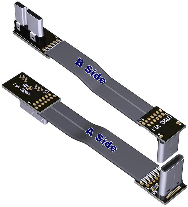 Main image of USB C Male to Micro B Male Cable Flat Flexible Up & Down & Left & Right Angled 90 Degree USB 3.0 Micro B to Type C Data Charge Cable (5cm, T2C-W82)